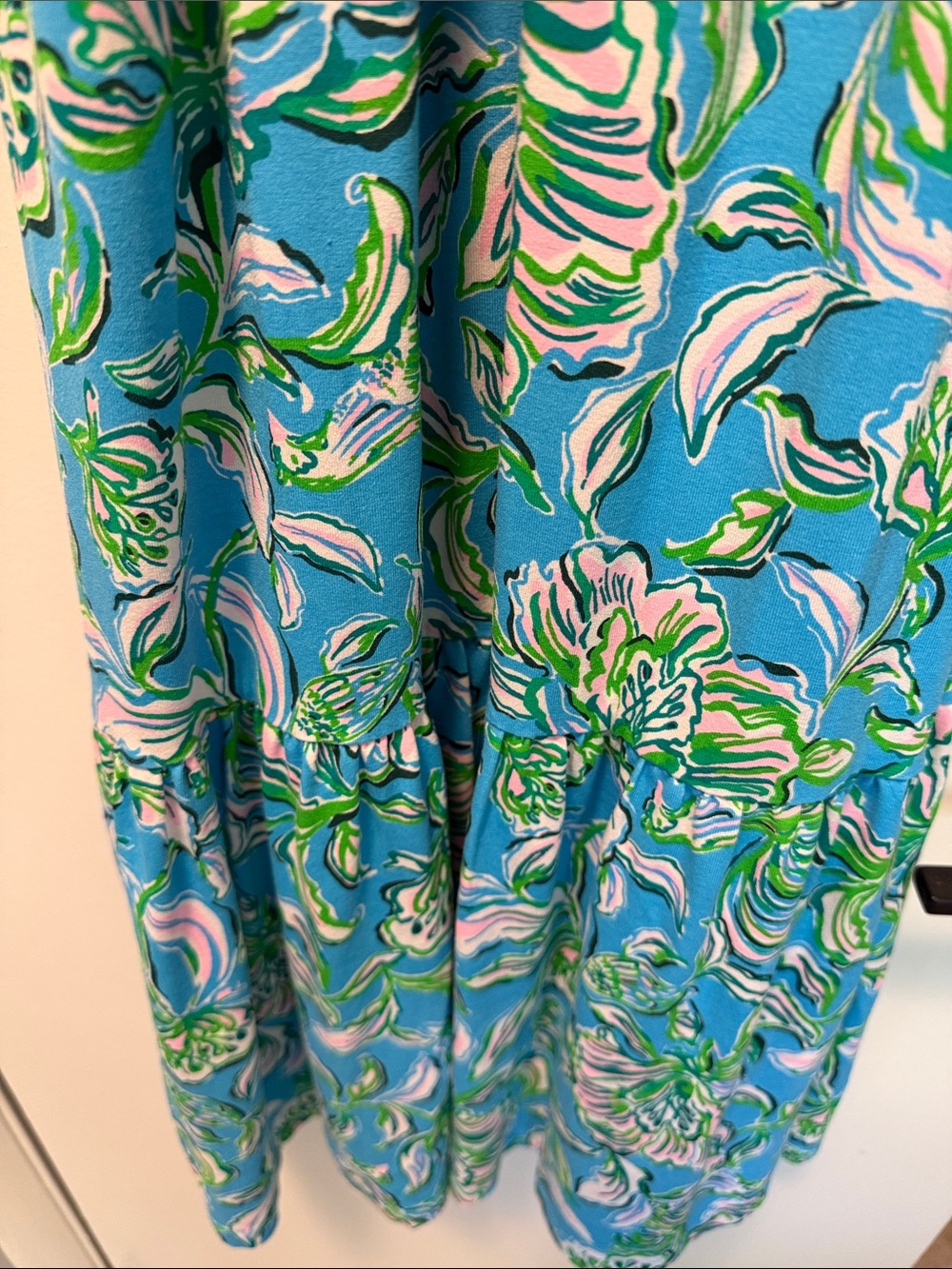 Lilly Pulitzer Blue and Green Floral Maxi Wrap Dress - Picture 5 of 5